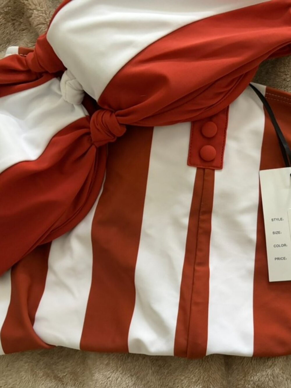 Unique Vintage rust & white swim set